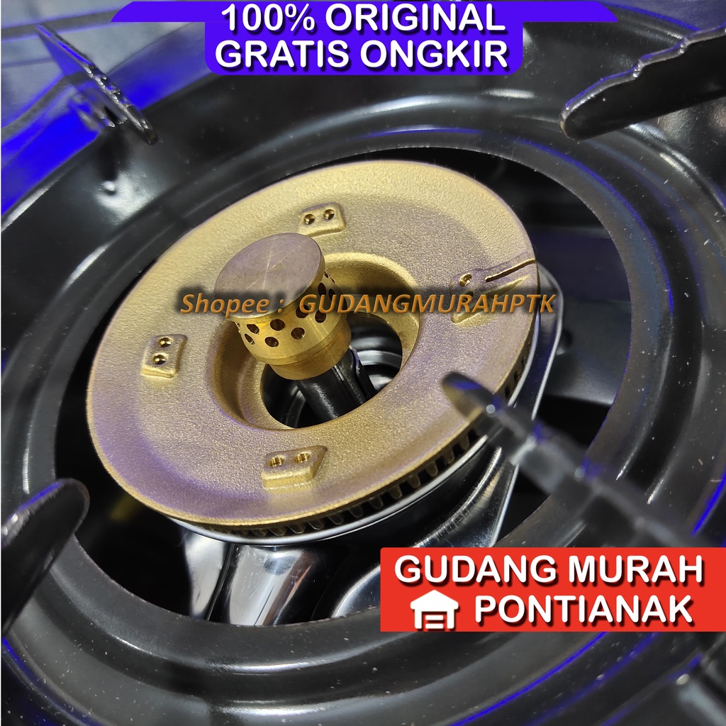 Kompor ANTI GORES 2 Tungku Rinnai API LILIN RI 602AG API BESAR Stainless Steel 602 AG RI602AG RI-602AG 602A A Stove stenlis Bisa Body lepas