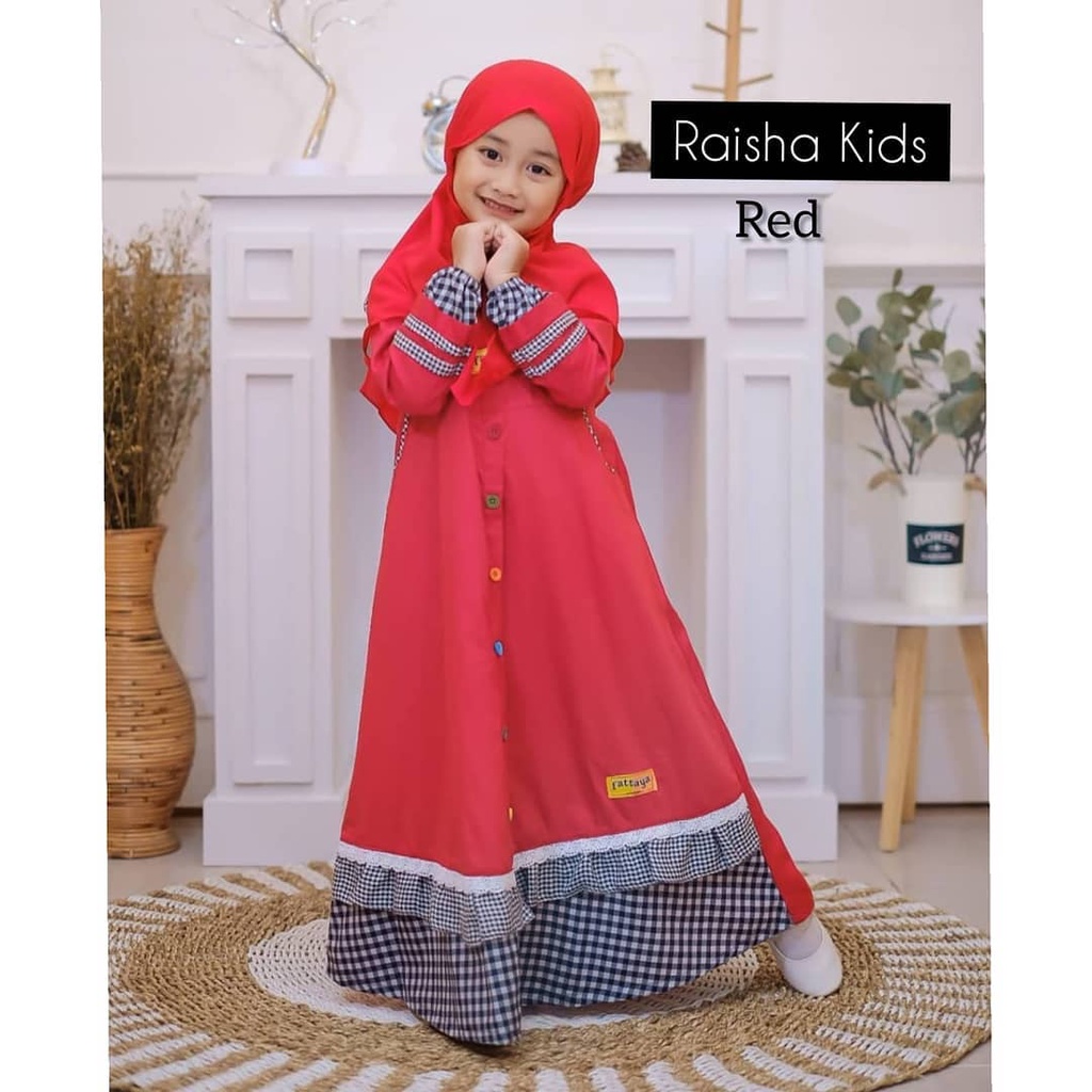 Baju Gamis Anak Murah Kekinian Usia 8 Sampai 9 Tahun Mocrepe Mix Katun Fashion Muslim Raisha Kids