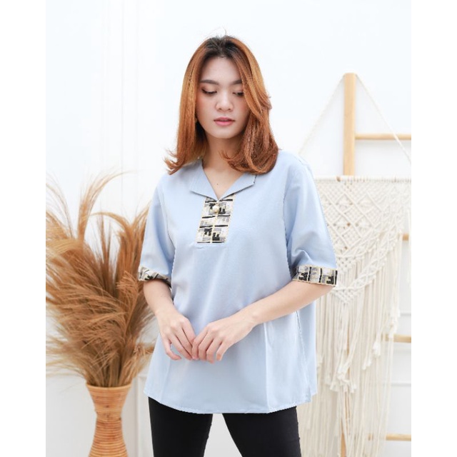 FF TOPS - BAJU WANITA LENGAN PENDEK MOTIF POLOS