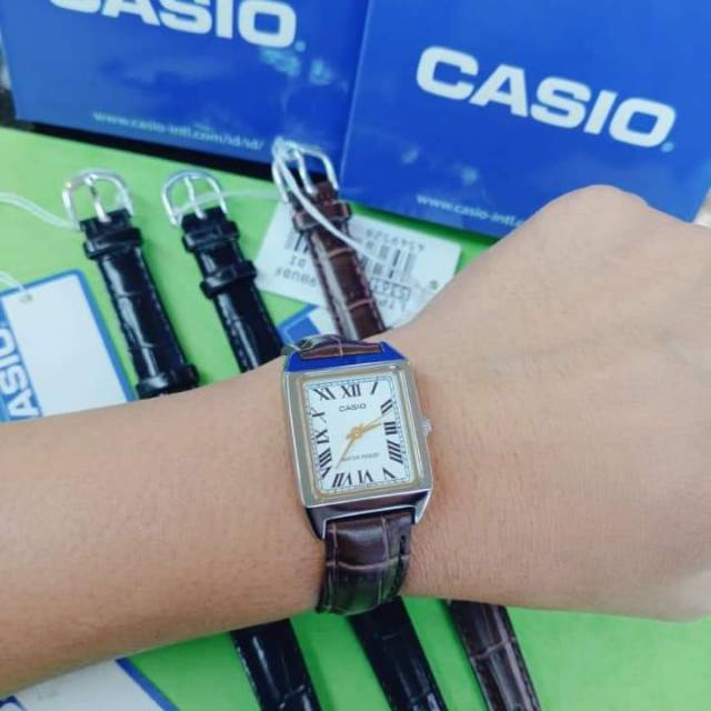 JAM TANGAN KULIT WANITA CASIO ORIGINAL KULIT 3,2CM
