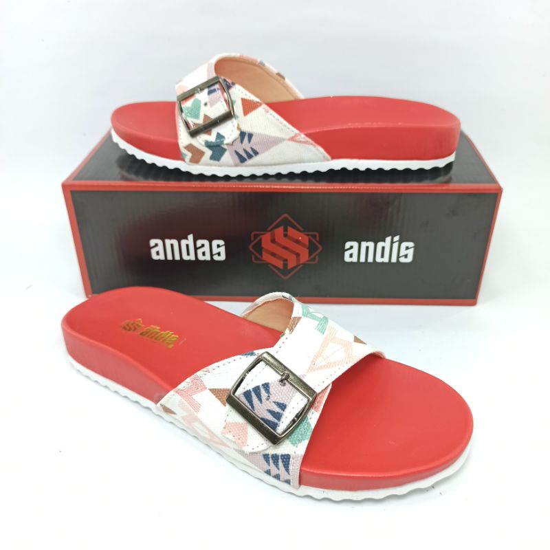 Sandal Birken Wanita Sendal Slop Motif Andis AF07