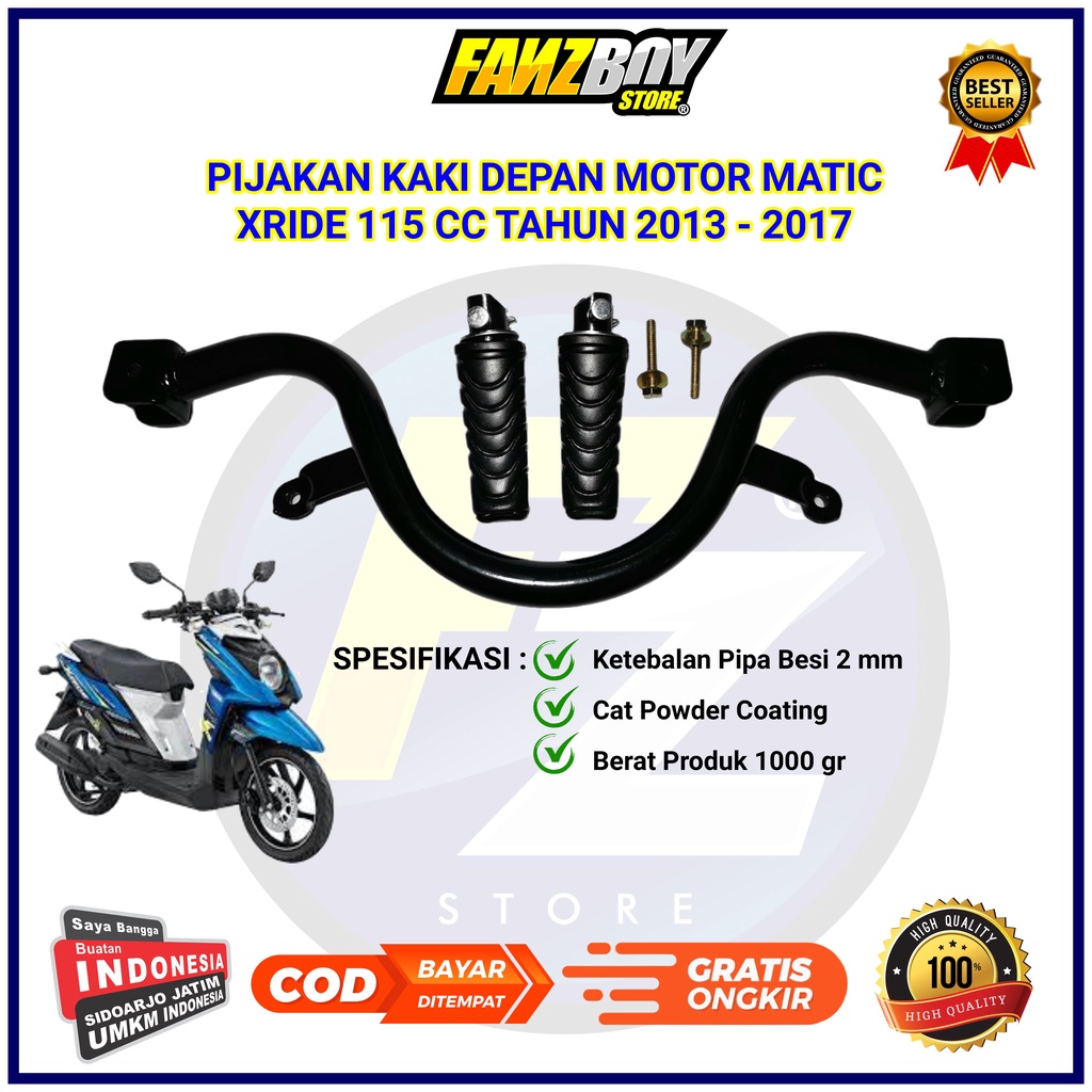 Pijakan Kaki depan motor Bastep Footstep Aksesoris Yamaha X Ride lama 2013-2017 besi tebal bisa COD