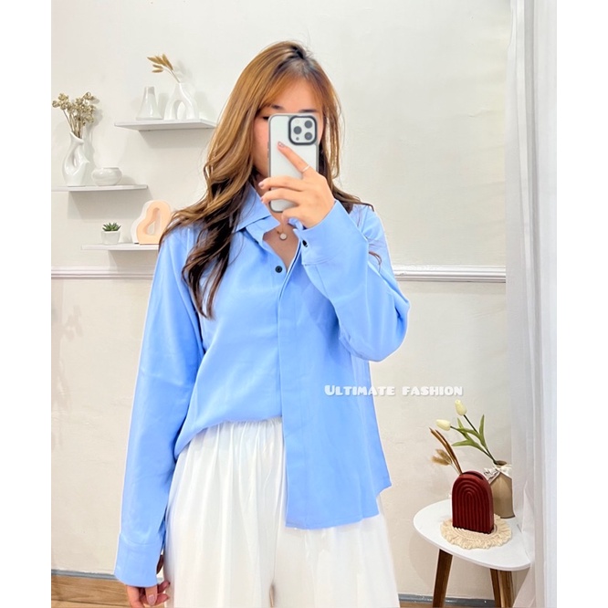 Kemeja Wanita Basic Oversize Yorena Import 221