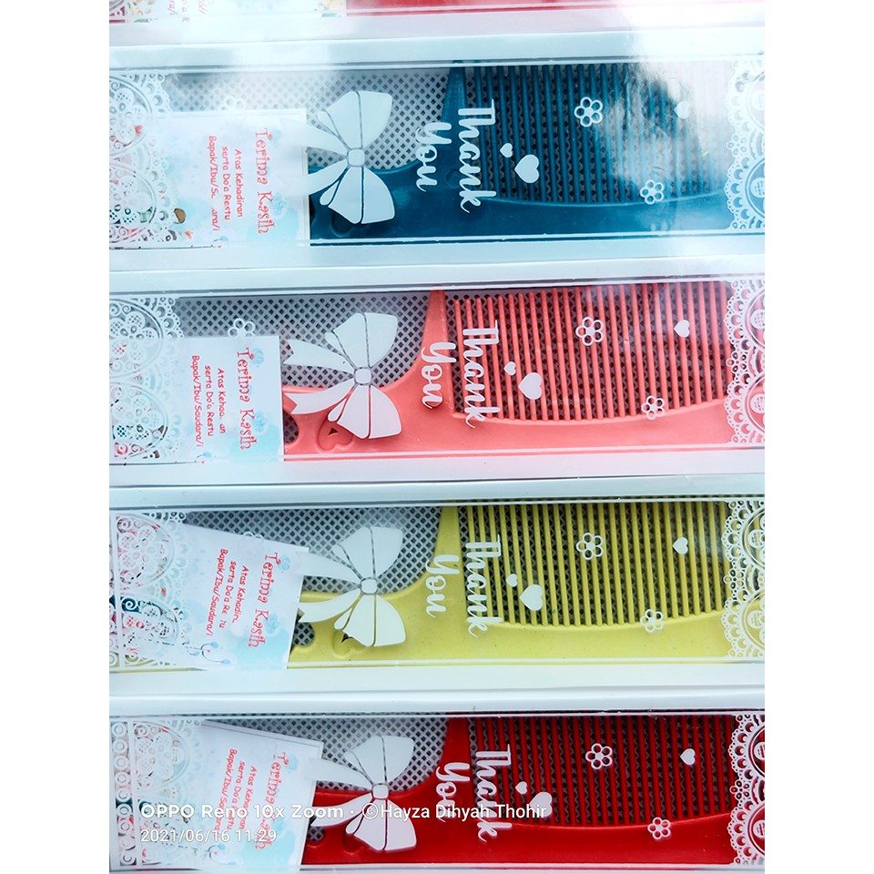 50 PCS Souvenir Sisir Lobang 3 Kecil/ Sisir Mini Kemas Mika