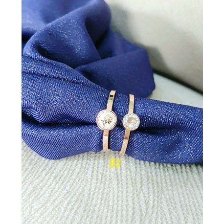 CINCIN SET ISI 2 MODEL COIN MATA SATU/ CINCIN TITANIUM/ AKSESORIS WANITA KOREA