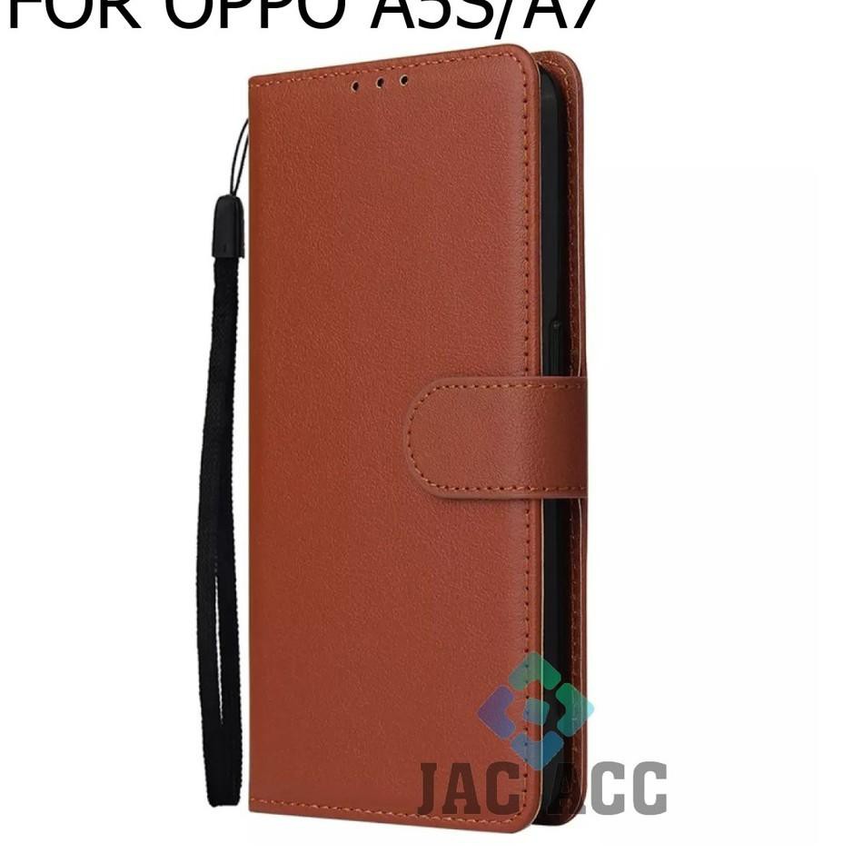 DOMPET HP UNTUK OPPO A5S/A7 LEATHER FLIP CASE OPPO A5S/A7 FIS