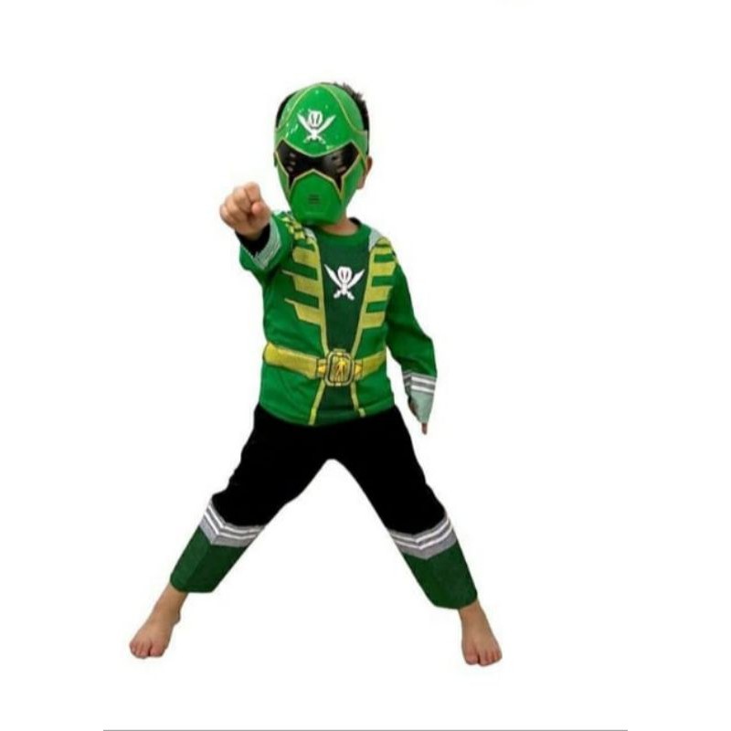 Power rangers Samurai Hijau Gratis topeng / BAJU ANAK LAKI LAKI POWER RANGERS