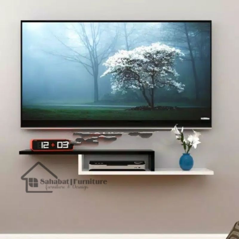 Rak dinding tv modern 116 cm