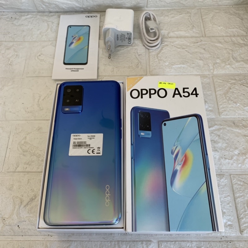 Oppo A54 ram 6GB 128GB Biru Bekas - Mulus - Fullset Garansi Resmi - second