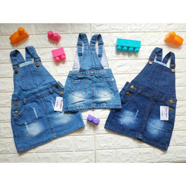  OVERALL  ROK  JEANS ANAK  overall  ripped jeans anak  baju 