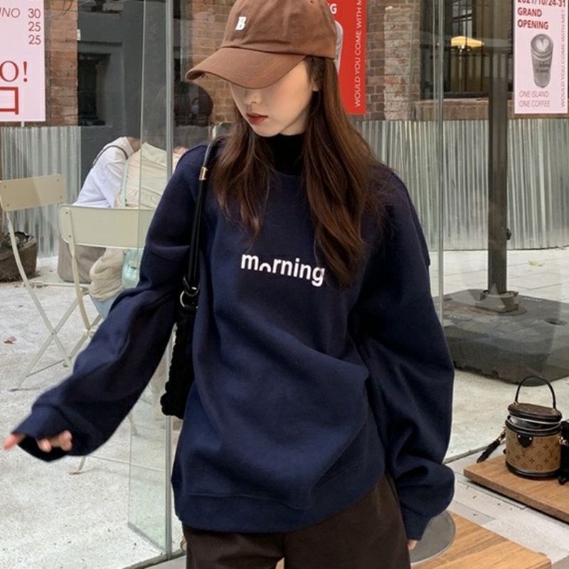 Sweatshirt Korean Style MORNING Vibes (S M L XL 2XL 3XL 4XL 5XL 6XL) Sweater BIGSIZE JUMBO OVERSIZE Harajuku Oblong Unisex Ulzzang