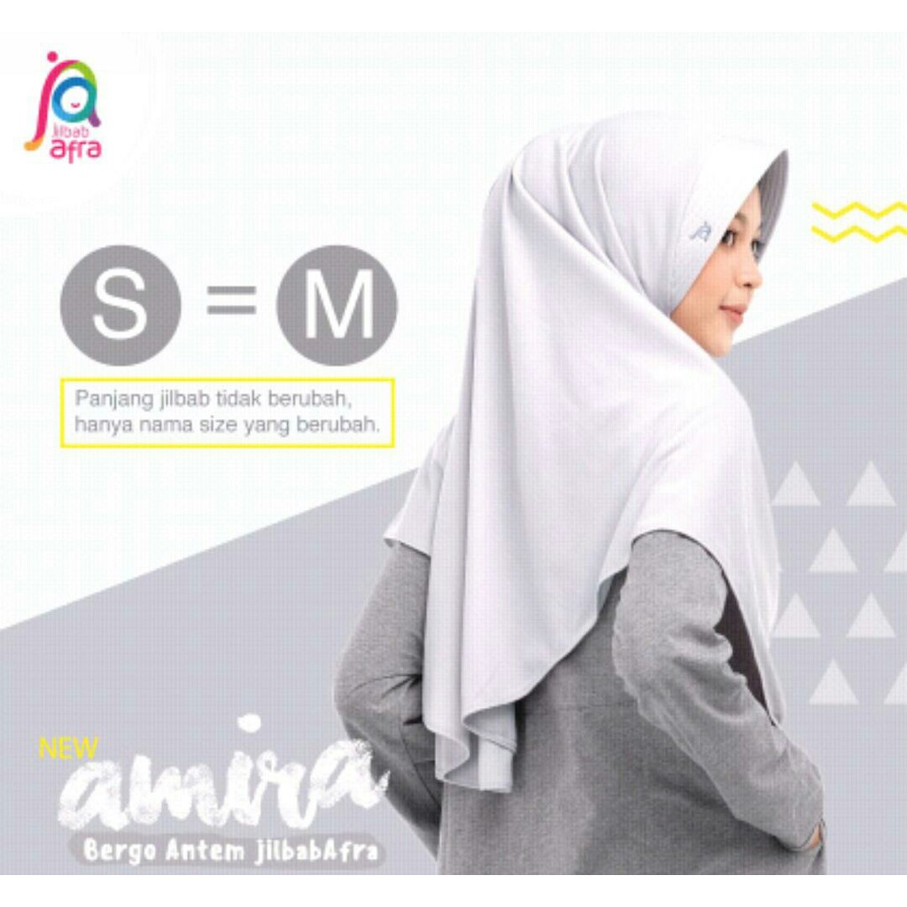 Bergo Amira Ukuran M Antem Jilbab Afra Original Hijab Instan Size M