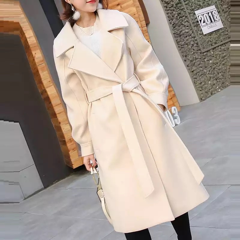 Women Wrap Coat Korea Mantel Panjang Wanita