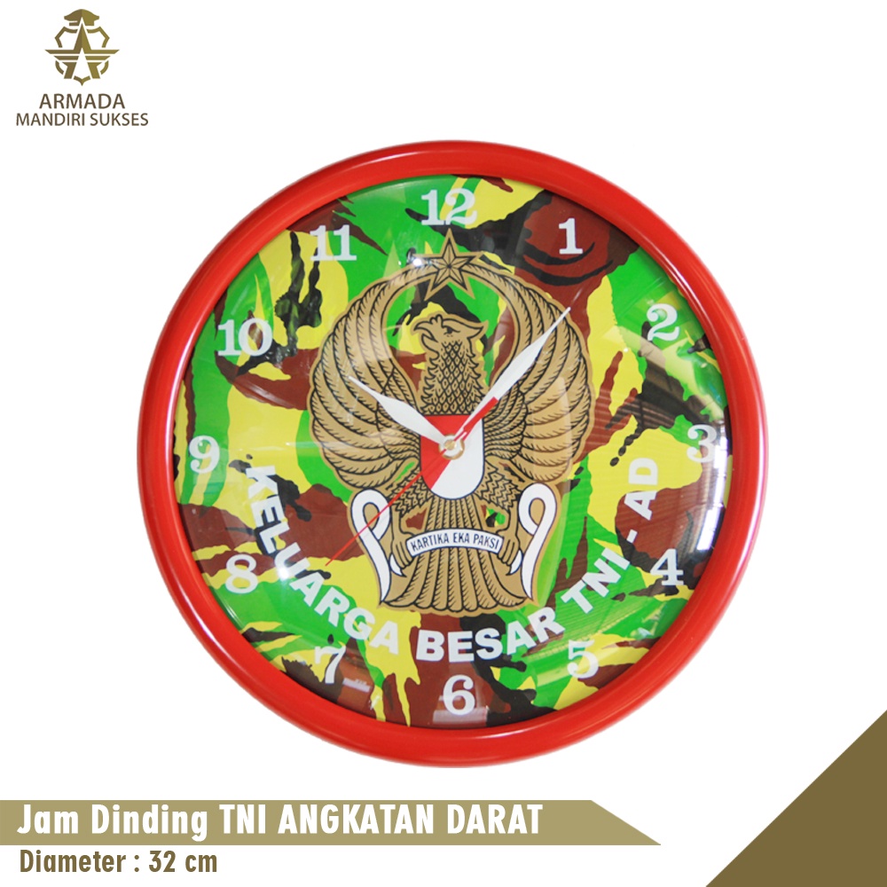 Jam Dinding Logo TNI AD - Jam Dinding TNI AD