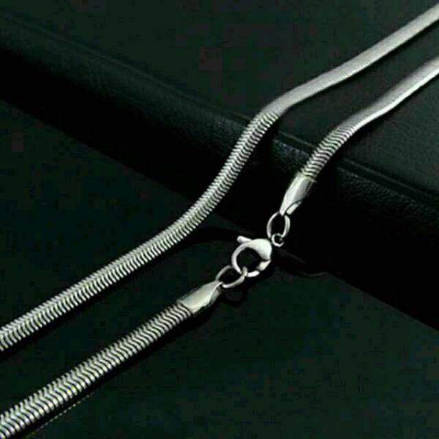Kalung titanium belut silver