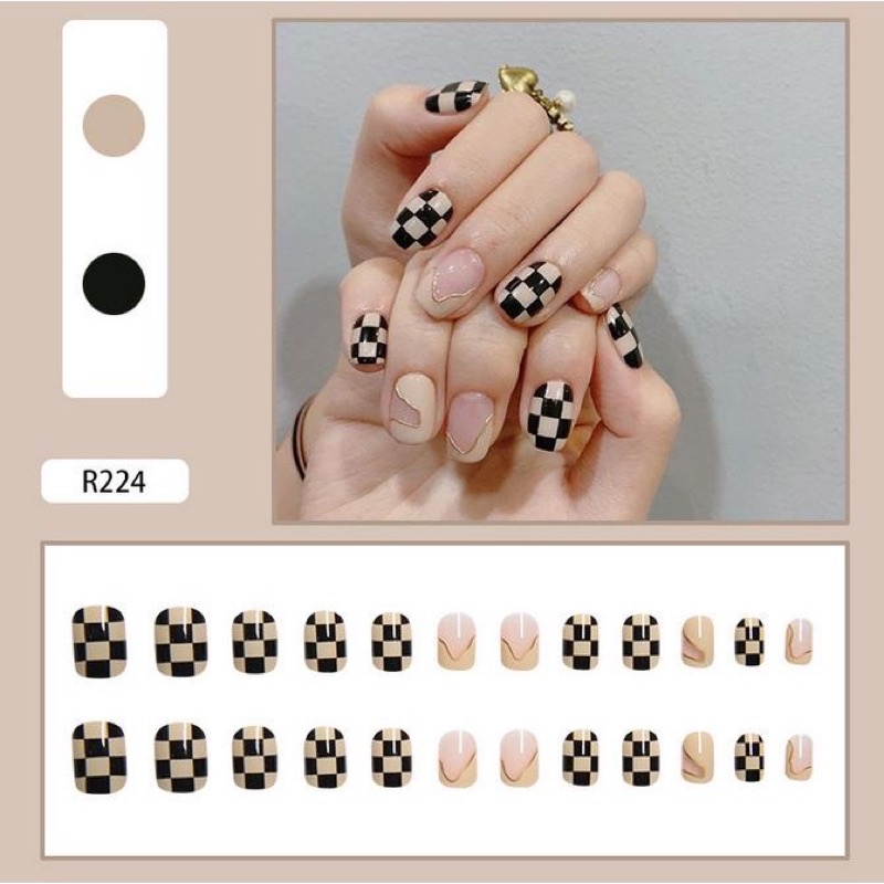 24pcs kuku palsu & 1pcs lem kuku murah ready makassar dagang fakanails 224