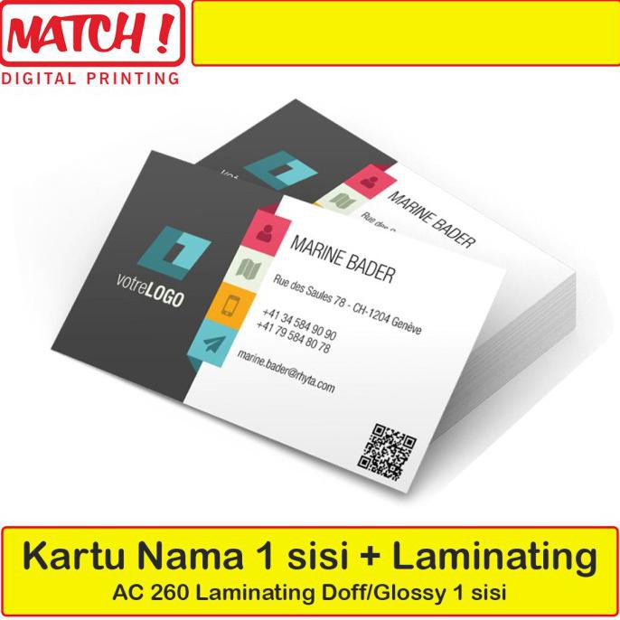 

✨BISA COD✨ Cetak Kartu Nama 1 sisi + LAMINATING + Box (2) - doff