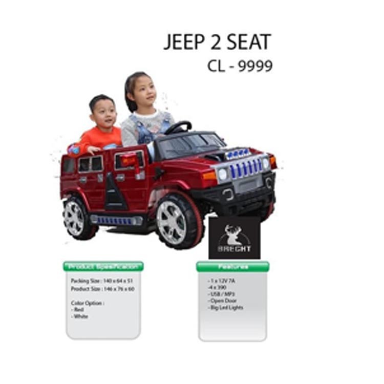 MoKidz Jeep 2 Seat CL-9999 SUV Hummer Wrangler Mobil Aki Mainan Anak