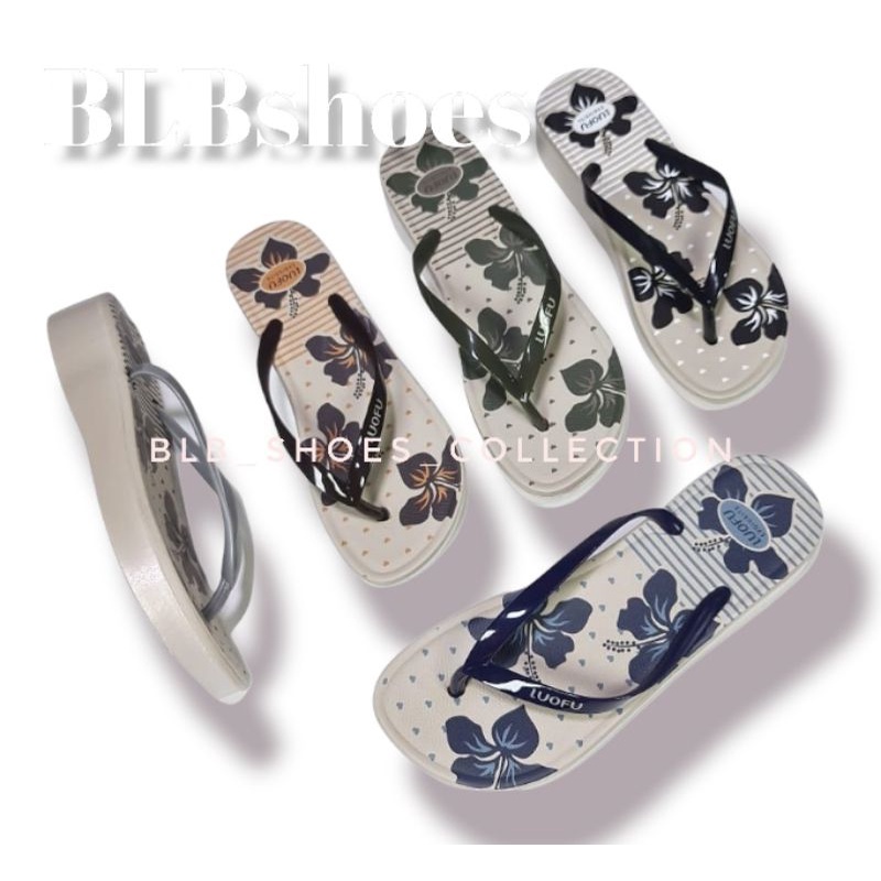 Luofu F2268-A15JKB,Sendal karet jepit wanita,sandal WADGES jepit perempuan terbaru