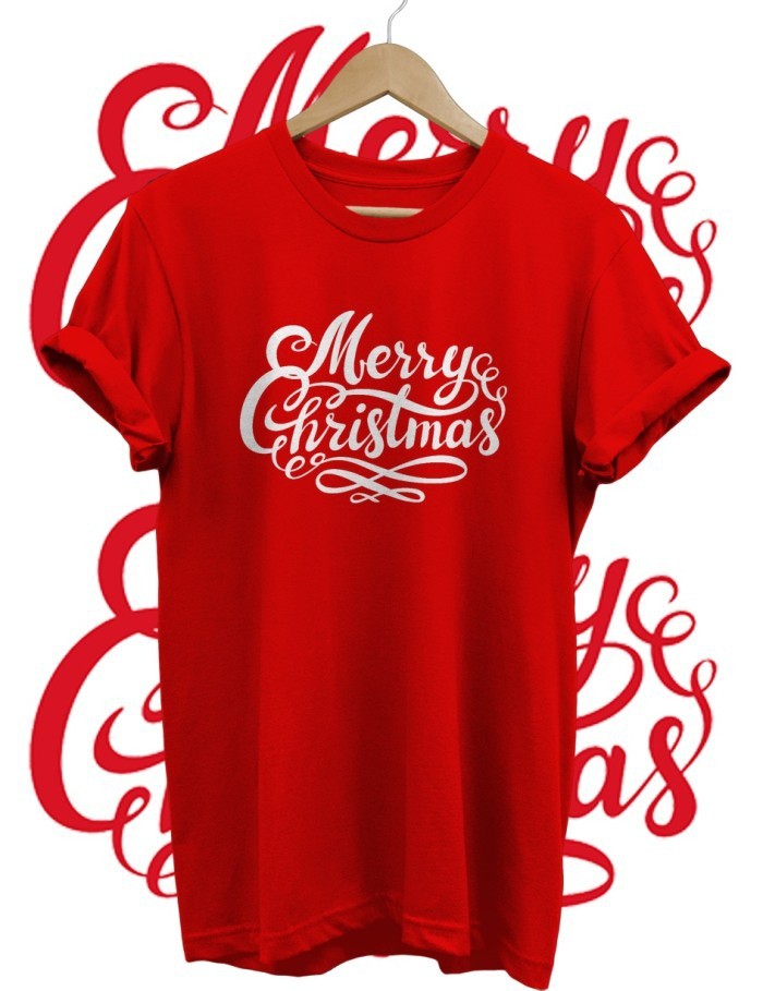 KAOS natal BAJU NATAL MERRY CHRISTMAS COMBED 30S