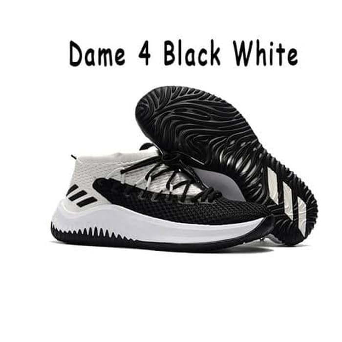 HARGA HEMAT sepatu basket adidas dame 4 black white