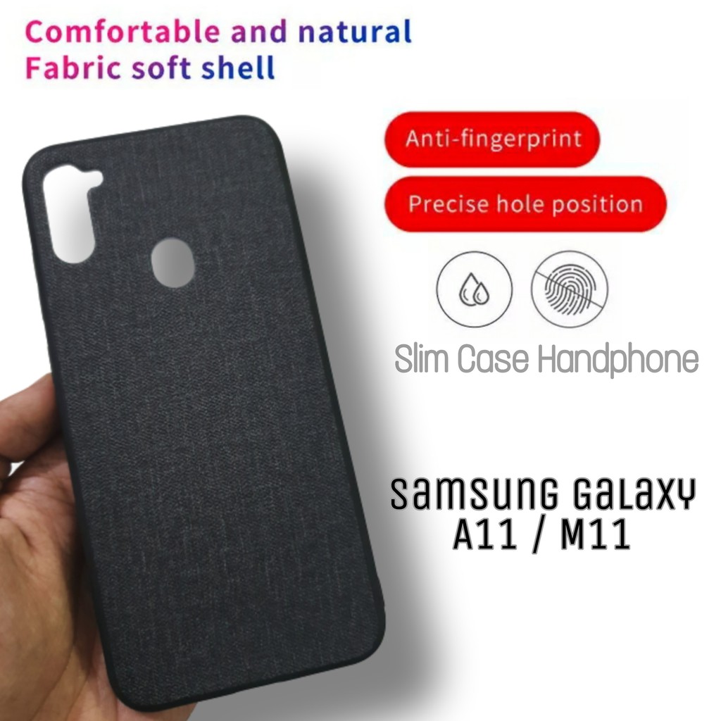 PROMO Case Kain SAMSUNG A11 / M11 Hard Case Cloth Matte Phone Case Breathable