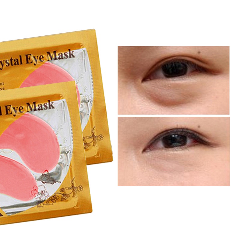 LUCKYMALL 1 PASANG Masker Mata COLLAGEN CRYSTAL GOLD EYE BAG MASK EYEMASK Kantong Black Panda Anti Aging Wrinkle Emas Eye LUCKYDATE