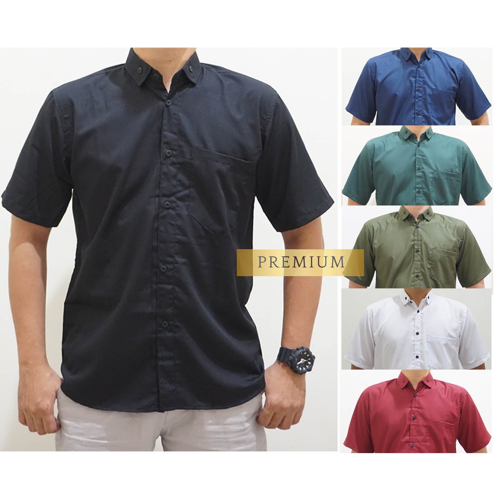 Grosir hem polos kemeja pria lengan pendek toyobo