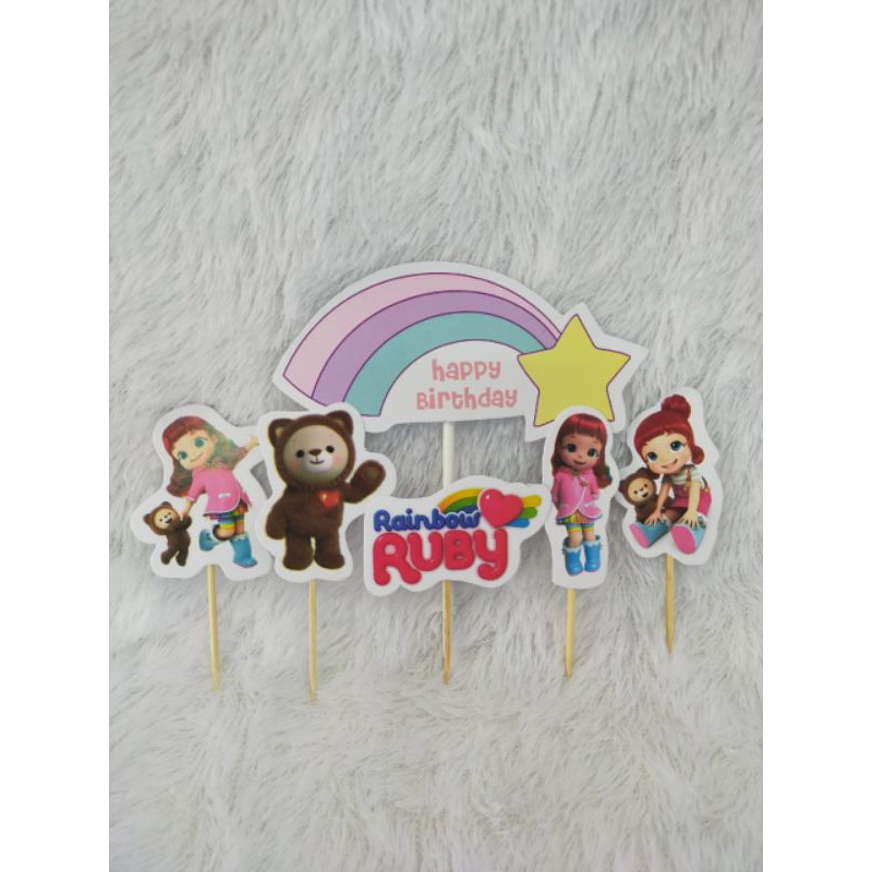 Topper Cake Rainbow Ruby