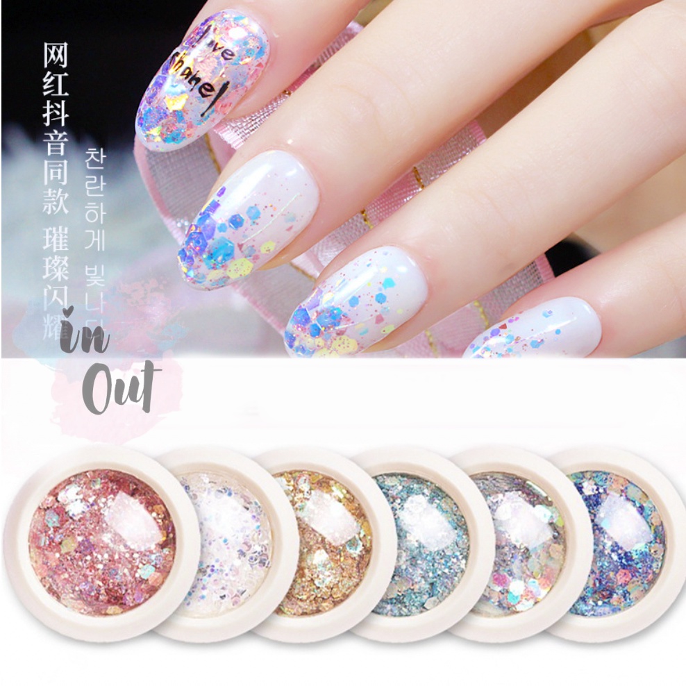 High Quality Nail Art Glitter Blink kuku Sticker kuku Hexagonal Flakes ombre nail kuku ombre / perhiasan kuku / Hiasan Kuku Glitter Nail art Sticker Manicure Pedicure KU027