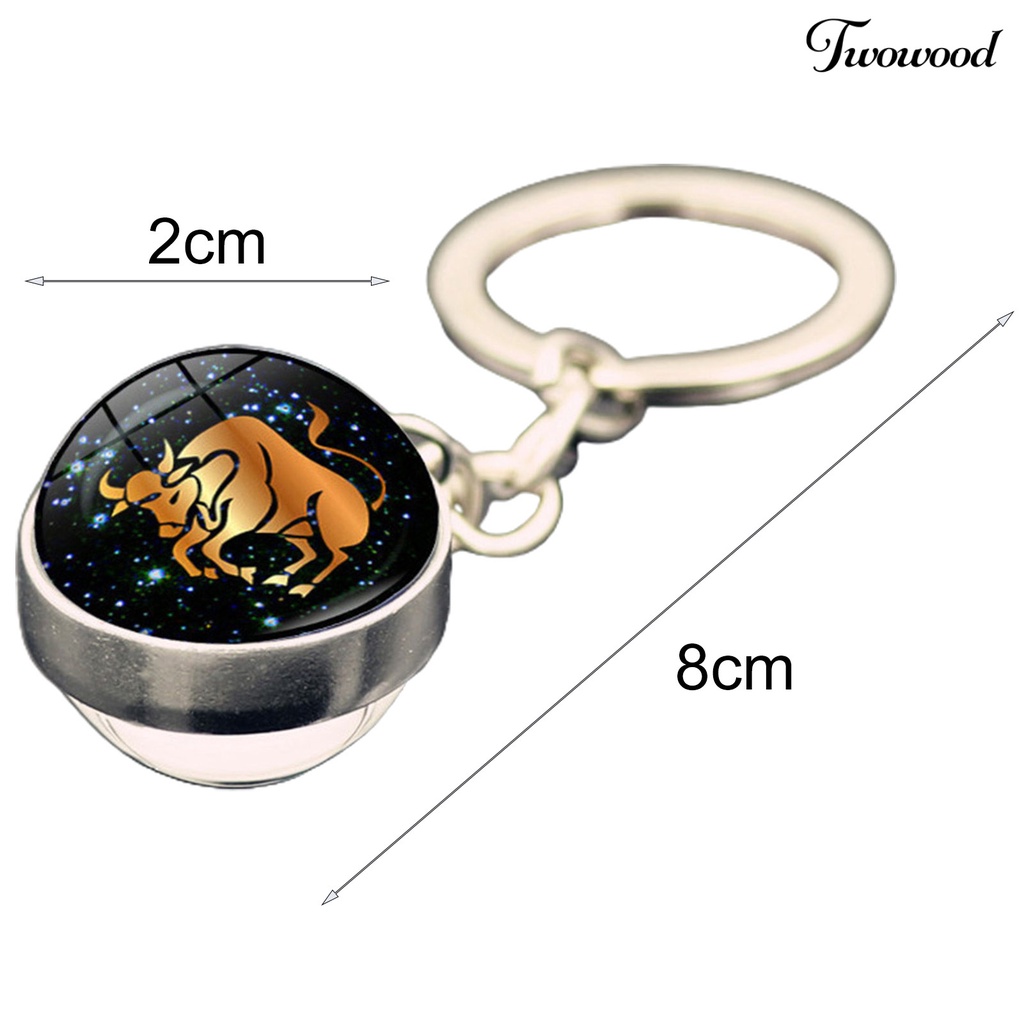 Twowood Gantungan Kunci Mobil / Tas Ransel Wanita Desain Horoskop