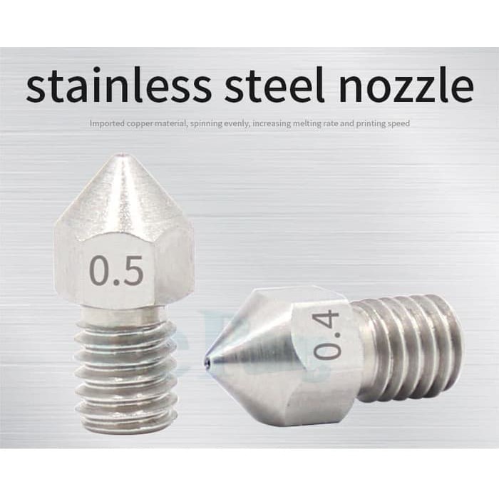 3D Printer Stainless Steel Nozzle M6 Screw E3D V5 E3D V6