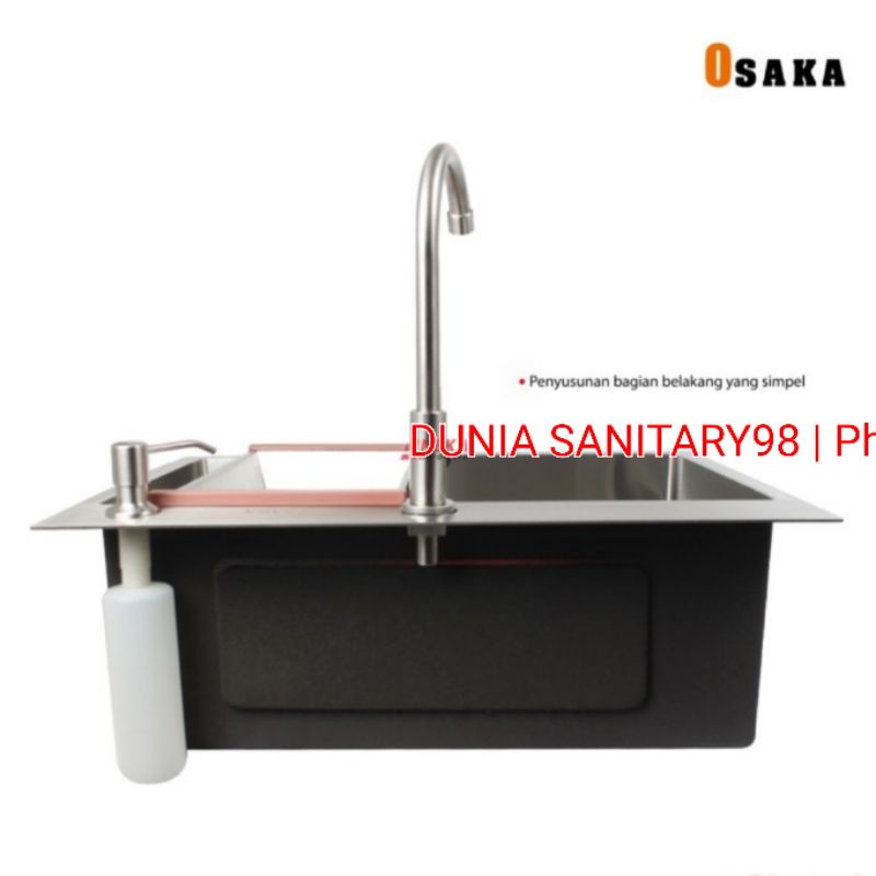 Paket Kitchen Sink INOBE 6045 Stainless Bak cuci piring Stainless SUS 304