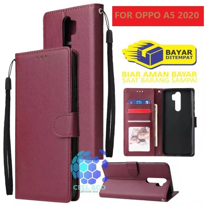 Flip cover OPPO A5 2020 Flip case buka tutup kesing hp casing flip case leather wallet