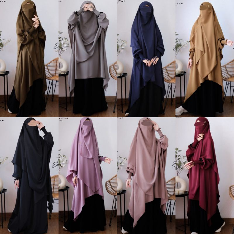 Tunik set EDELWEISS series by Alfi Huraiyah (gamis, French Khimar, Khimar Basic)