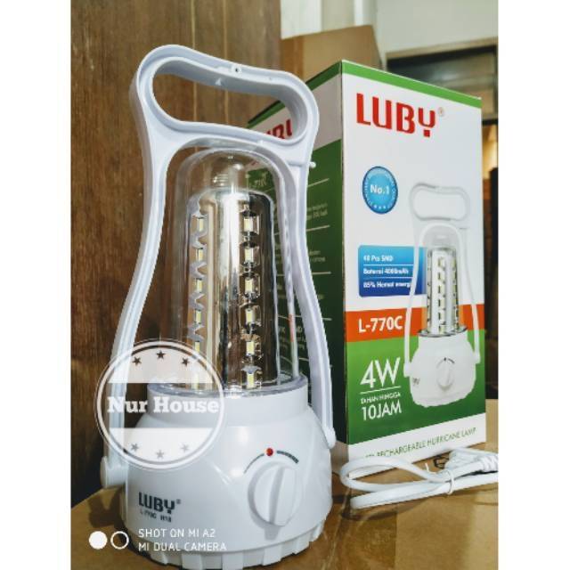 lampu led emergency luby 770 led 4 watt tahan lama 12  jam