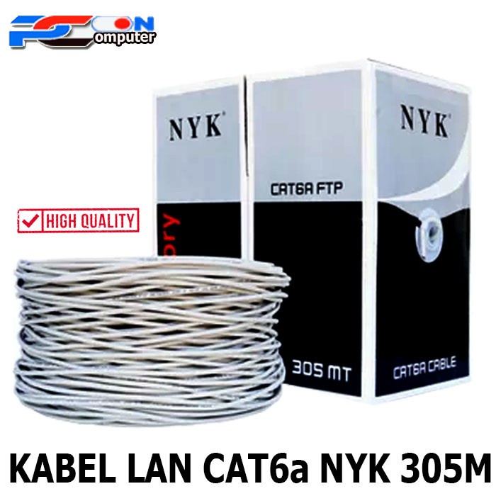 Kabel Lan NYK Cat6A FTP Roll 305M / NYK Cat6A FTP/ Kabel Cat 6A