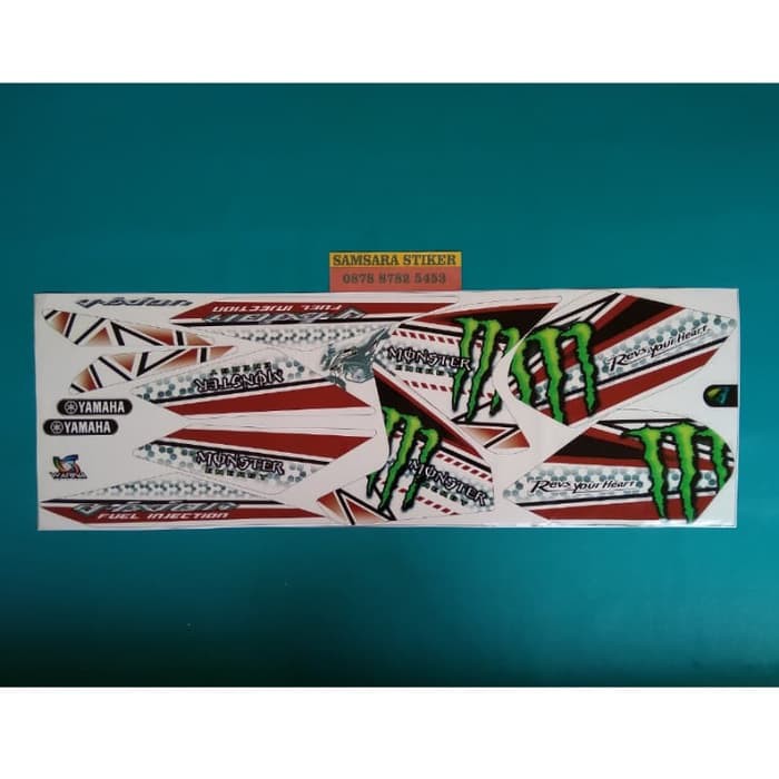 promo Stiker striping motor Vixion NVL monster putih