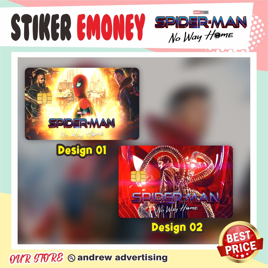 Spiderman No Way Home Stiker Emoney / ATM / Flazz / Garskin