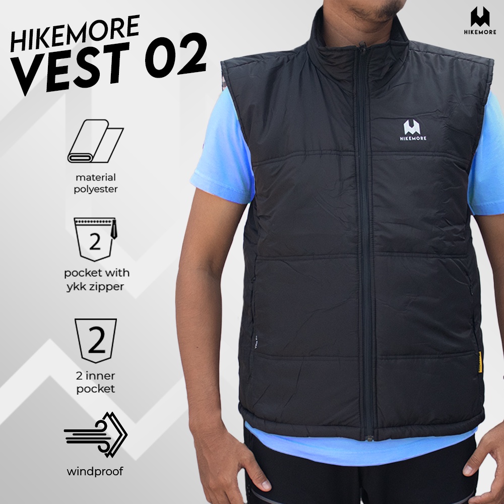 Hikemore Vest 02 Rompi Motor Touring Anti Angin Water Repellent Windbreaker Original