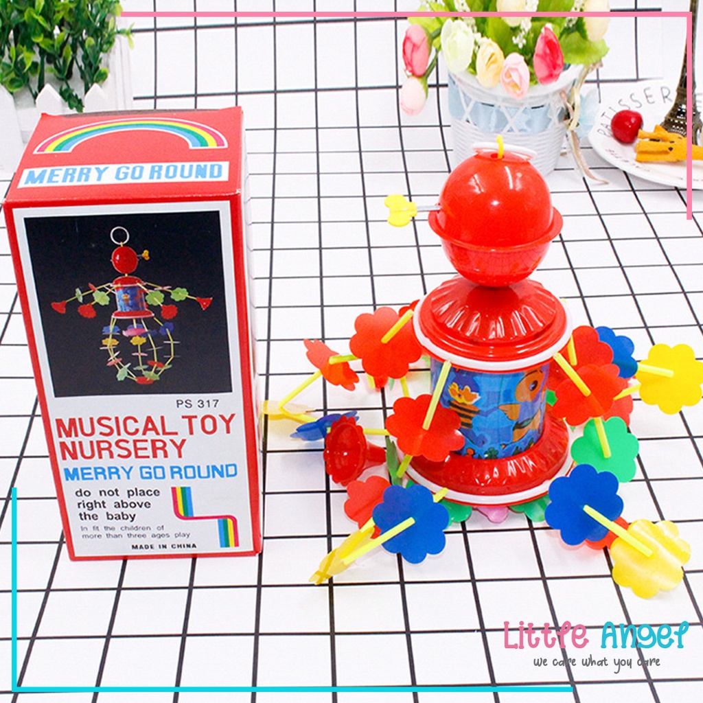 MERRY GO ROUND Mainan Anak Bayi Mainan Ramelan Gantung Musik Putar Warna Warni Hadiah Baby Newborn Musical Toys Krincingan / Kerincingan Ramelan