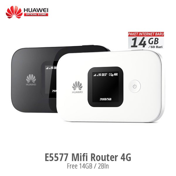 Huawei E5577 Slim Modem Mifi 4G LTE Free Kuota 14GB 2 Bulan