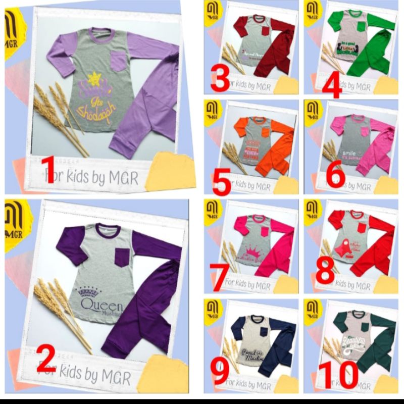 Set Tunik Anak / Kaos Anak Muslimah / Setelan Tunik