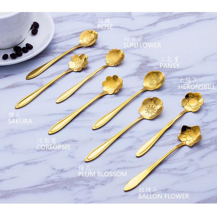 Dessert Spoon Motif Bunga. (pendek)