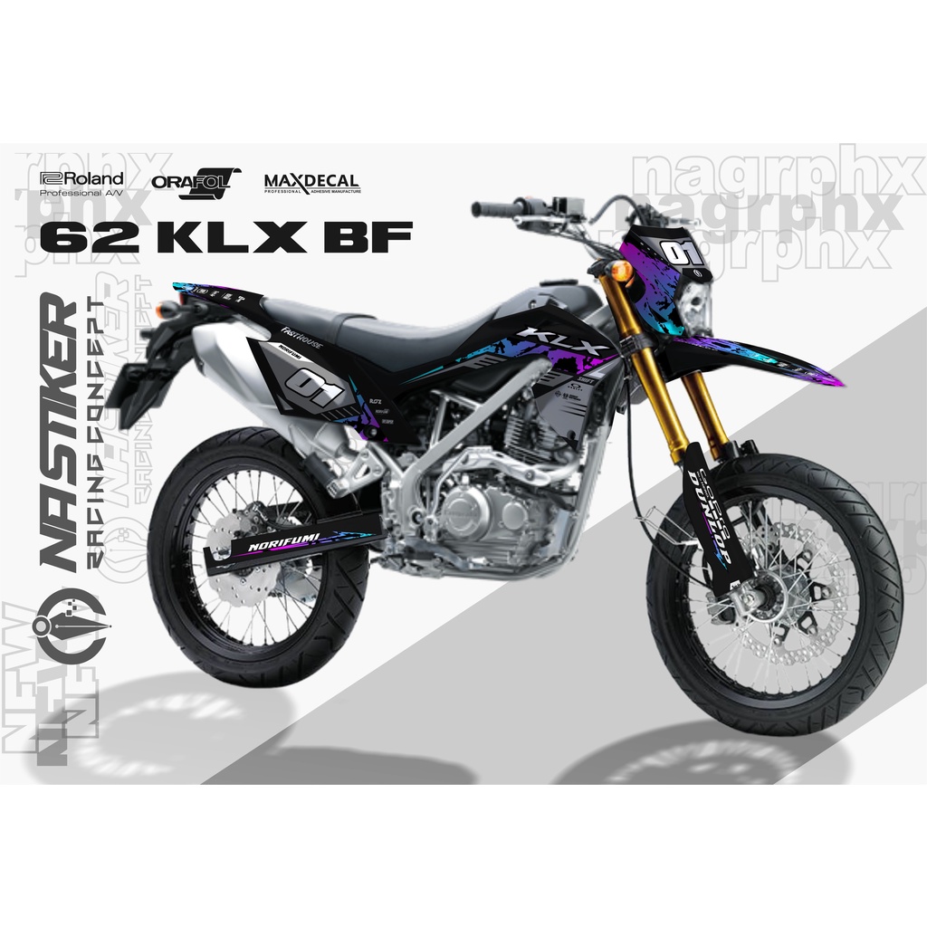 DECAL KLX BF FULBODY - DECAL KLX HITAM SIMPLE KLX-62