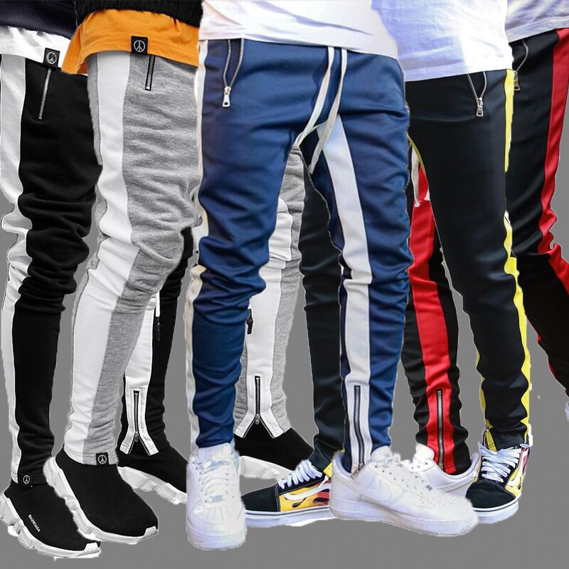 mens track pants with stripe