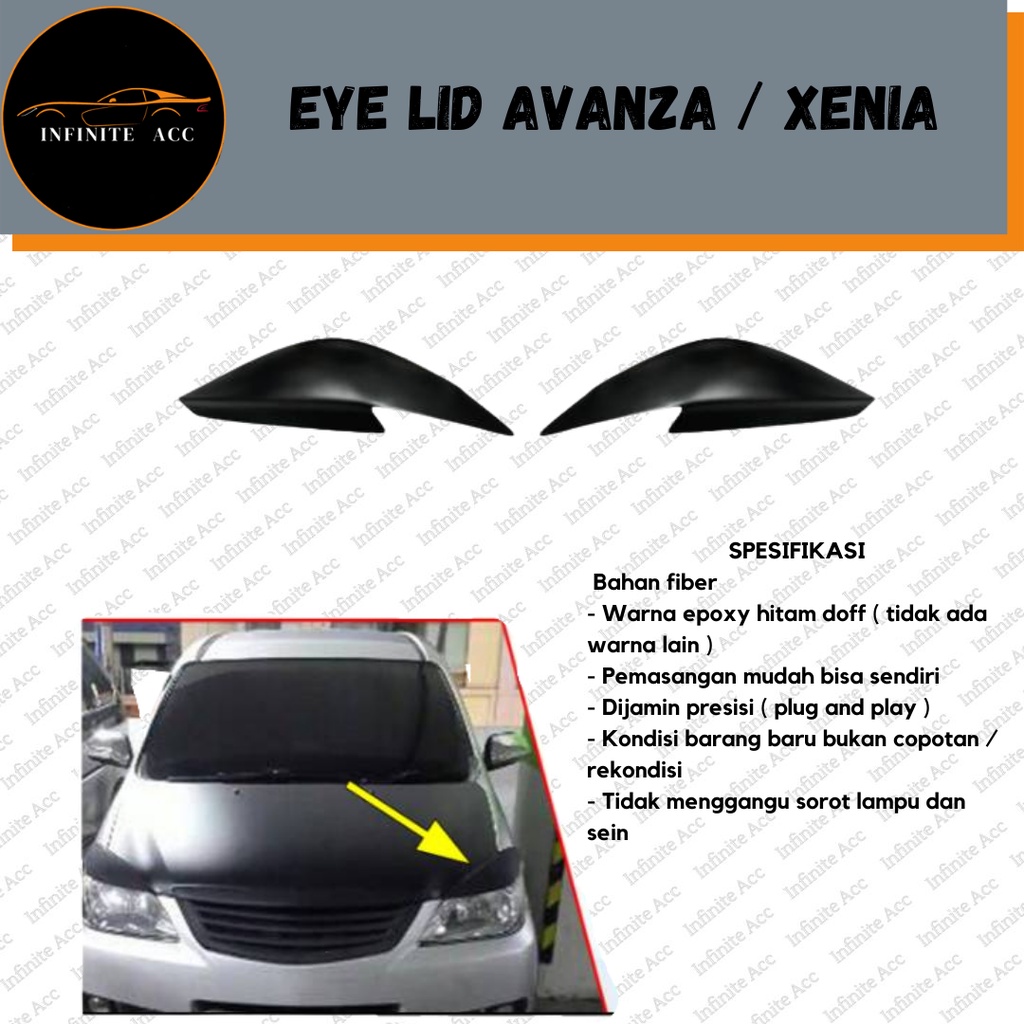 Jual Eyelid Avanza Xenia 2004 2011 Alis Mata Lampu Utama Mobil Modifikasi Racing 2PCS Indonesia Shopee Indonesia