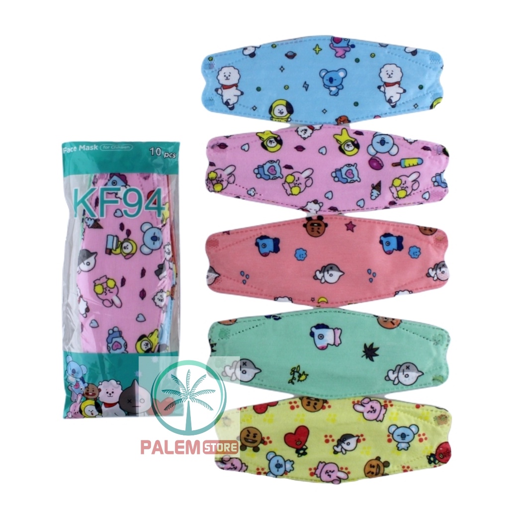 KF94 ANAK 4PLY MOTIF ISI 10PCS MASKER 4 PLY WARNA KARAKTER KF 94