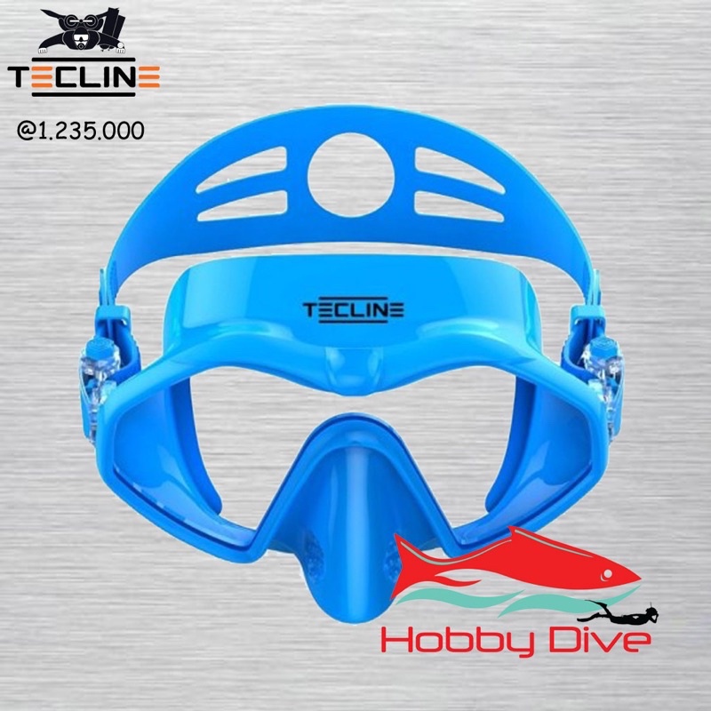 TECLINE Mask Frameless Neon Blue - Scuba Diving Alat Diving