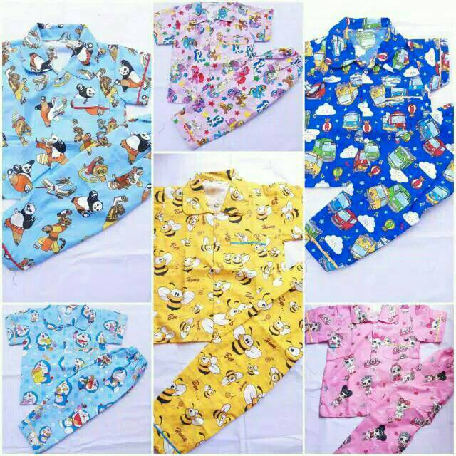 Piyama nak Junior / Baju Tidur Anak Junior Umur 6 -12 thn